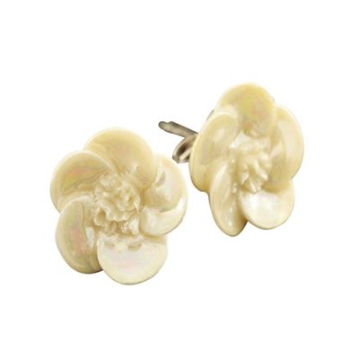 Ivory wild rose earrings
